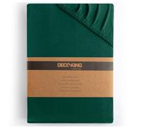 DecoKing Drap-Housse 180x200-200x200 cm 100% Coton Peigné Jersey Doux Drap Housse 180x200cm - 200x200cm Bouteille Verte Amber