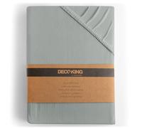 DecoKing Drap-Housse en 100% Coton Peigné Jersey Amber Collection, 180x200-200x200 cm, Acier