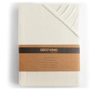 DecoKing Drap-Housse 200x200-200x220 cm 100% Coton Peigné Jersey Doux Drap Housse 200x200cm - 200x220cm Écru Amber
