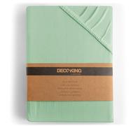 DecoKing Drap-Housse en 100% Coton Peigné Jersey Amber Collection, 200x220-220x240, Menthe