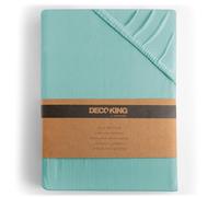 DecoKing Drap-Housse 200x220-220x240 cm 100% Coton Peigné Jersey Doux Drap Housse 200x220cm - 220x240cm Turquoise Clair Amber