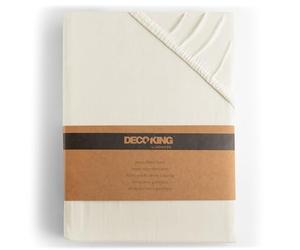 DecoKing Drap-Housse 80x200-90x200 cm 100% Coton Peigné Jersey Doux Drap Housse 80x200cm - 90x200cm Écru Amber