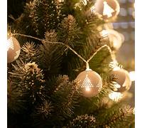 DecoKing Guirlande lumineuse à 10 LED avec minuterie - Blanc chaud - Guirlande - Décoration de Noël - Sapin de Noël - Taime