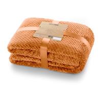 DecoKing Henry Plaid 220 x 240 cm en Microfibre - Couvre-lit Polaire Doux et Moelleux - Style scandinave - Rouge Renard