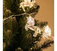 DecoKing Lot de 10 guirlandes lumineuses à LED avec minuterie - Blanc chaud - Guirlande - Licorne Rainbow Pony