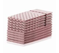 DecoKing Lot de 10 torchons de Cuisine Louie - 50 x 70 cm - avec Crochet de Suspension - 100% Coton - Rose Vieilli