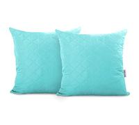 DecoKing Lot de 2 housses de coussin 40 x 40 cm en microfibre turquoise avec fermeture hôtel Axel