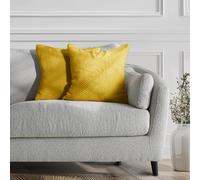 DecoKing Lot de 2 housses de coussin 45x45 cm en microfibre avec fermeture éclair, jaune moutarde Henry