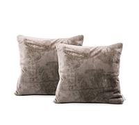DecoKing Lot de 2 Housses de Coussin en Microfibre avec Fermeture éclair 45 x 45 cm