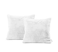 DecoKing Lot de 2 Housses de Coussin en Microfibre avec Fermeture éclair Blanc Mic 45 x 45 cm