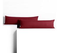 DecoKing Lot de 2 Taies d'oreiller 20 x 145 cm Jersey 100% Coton Peigné Fermeture Éclair Bordeaux Amber