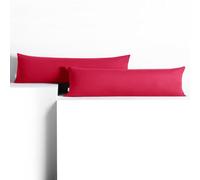 DecoKing Lot de 2 Taies d'oreiller 20 x 145 cm Jersey 100% Coton Peigné Fermeture Éclair Rose Amber