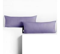 DecoKing Lot de 2 taies d'oreiller, 40 x 120 cm, en Jersey 100% Coton peigné, avec Fermeture éclair, Lavande et Ambre