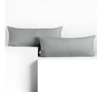 DecoKing Lot de 2 taies d'oreiller 40 x 120 cm - Jersey 100% Coton peigné - avec Fermeture éclair - Acier - Ambre