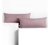 DecoKing Lot de 2 Taies d'oreiller 40 x 120 cm Jersey 100% Coton Peigné Fermeture Éclair Bruyère Amber