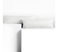 DecoKing Lot de 2 taies d'oreiller 40 x 145 cm en Jersey 100% Coton peigné avec Fermeture éclair - Blanc Ambre