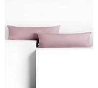 DecoKing Lot de 2 taies d'oreiller 40 x 145 cm en 100% Coton Peigné Jersey Fermeture éclair Couleur Ambre