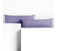DecoKing Lot de 2 taies d'oreiller, 40 x 145 cm, en Jersey 100% Coton peigné, avec Fermeture éclair, Lavande et Ambre