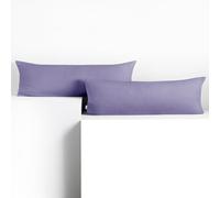 DecoKing Lot de 2 taies d'oreiller, 40 x 200 cm, en Jersey 100% Coton peigné, avec Fermeture éclair, Lavande et Ambre