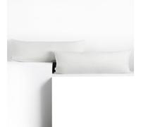 DecoKing Lot de 2 Taies d'oreiller 40 x 200 cm Jersey 100% Coton Peigné Fermeture Éclair Blanc Amber