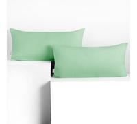 DecoKing Lot de 2 Taies d'oreiller 40 x 80 cm Jersey 100% Coton Peigné Fermeture Éclair Menthe Amber