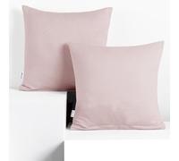 DecoKing Lot de 2 Taies d'oreiller 50 x 50 cm Jersey 100% Coton Peigné Fermeture Éclair Lilas Amber