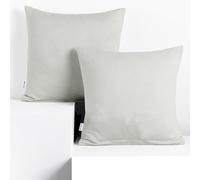 DecoKing Lot de 2 taies d'oreiller 80 x 80 cm en 100% Coton Peigné Jersey avec Fermeture éclair - Ambre argenté