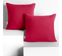 DecoKing Lot de 2 Taies d'oreiller 80 x 80 cm Jersey 100% Coton Peigné Fermeture Éclair Rose Amber