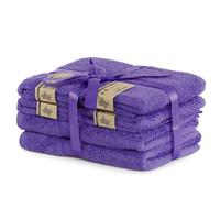 DecoKing Lot de 6 Serviettes Coton Bambou Viscose 4 Serviettes 50x100 cm 2 Serviettes 70x140 cm Violet Prune Absorbant Antibactérien Bamboo Bamby
