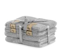 DecoKing Lot de 6 serviettes en acier en coton 4 serviettes de 50 x 100 cm et 2 serviettes de bain de 70 x 140 cm Serviettes de douche en bambou en viscose absorbantes antibactériennes Bamboo Bamby