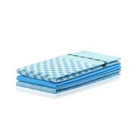 DecoKing Louie Lot de 3 torchons de Cuisine avec Crochet de Suspension 100% Coton 50 x 70 cm, Coton, Bleu, 3er Set