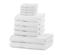 DecoKing Marina Ensemble de serviettes de bain en coton absorbant, Coton, blanc, 4*30x50 + 4*50x100 + 2*70x140