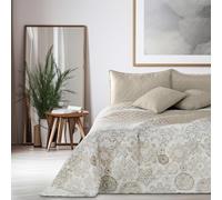 DecoKing Queen, Polyester, Beige et Blanc, 220 x 240 cm