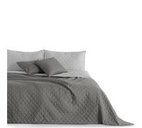 DecoKing Single 170 x 270 cm Reversible Bedspread Steel Grey Silver Quilted Ultrasonic Lightweight Microfibre Axel