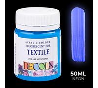 Decola - Peinture Textile Effet Bleu Néon 50 ml - Teinture à Haute Teneur en Pigments - Fabriqué par Nevskaya Palitra