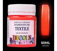 Decola Peinture textile fluorescente rouge 50ml néon UV glow