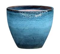 DECOLINES-Cuvier en grès émaillé bleu Océan Decolines Littoral - diamètre 22 x H 21,5 cm