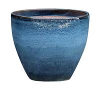 DECOLINES-Cuvier en grès émaillé bleu Océan Decolines Littoral - diamètre 35 x H 31 cm