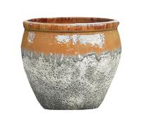DECOLINES-Cuvier en grès émaillé old miel Decolines Leon - diamètre 29 x H 26 cm