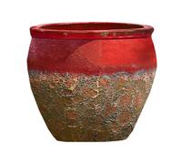 DECOLINES-Cuvier en grès émaillé old rouge Decolines Leon - diamètre 50 x H 49 cm