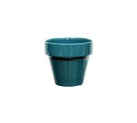 DECOLINES-Pot horticole émaillé de 0,4 L coloris bleu diamètre 10 x H 8,5 cm