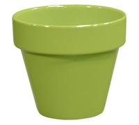 DECOLINES-Pot horticole émaillé moutarde diamètre 19 x H 17 cm