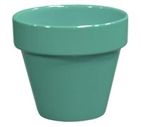 DECOLINES-Pot horticole émaillé vert amande diamètre 25 x H 22 cm