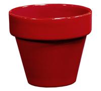 DECOLINES-Pot rond horticole émaillé grenat Décolines - diamètre 25 x 22 cm