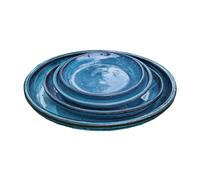 DECOLINES-Soucoupe en grès émaillé bleu Océan Decolines Littoral - diamètre 18 cm