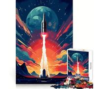 Décollage de fusée Spatiale Puzzle de 1000 pièces pour Adultes Soulagement du Stress Découpe précise Cadeau du Père Noël 38x52cm