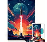 Décollage de fusée Spatiale Puzzle de 1000 pièces pour Adultes Soulagement du Stress Découpe précise Cadeau du Père Noël 38x52cm