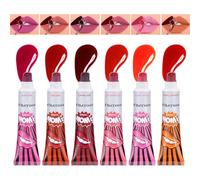 Décollez à lèvres mat, décollez le brillant à lèvres - 6x Gloss à lèvres imperméable longue durée,Peel Reveal Lip Stain, Gloss à lèvres imperméable à l'eau, Tache pelable longue tenue pour mariage, ra