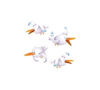 DECOLOOPIO - Stickers muraux : 4 mouettes - 29 x 20 cm Decoration Pirate pour Chambre d'enfants