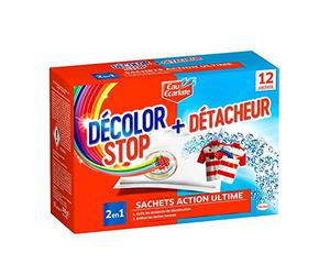 Décolor Stop Action Ultime 2en1 - 12 Sachets - Sachets Anti-Décoloration + Détacheur - Contre les Taches Tenaces & Transfert de Couleurs